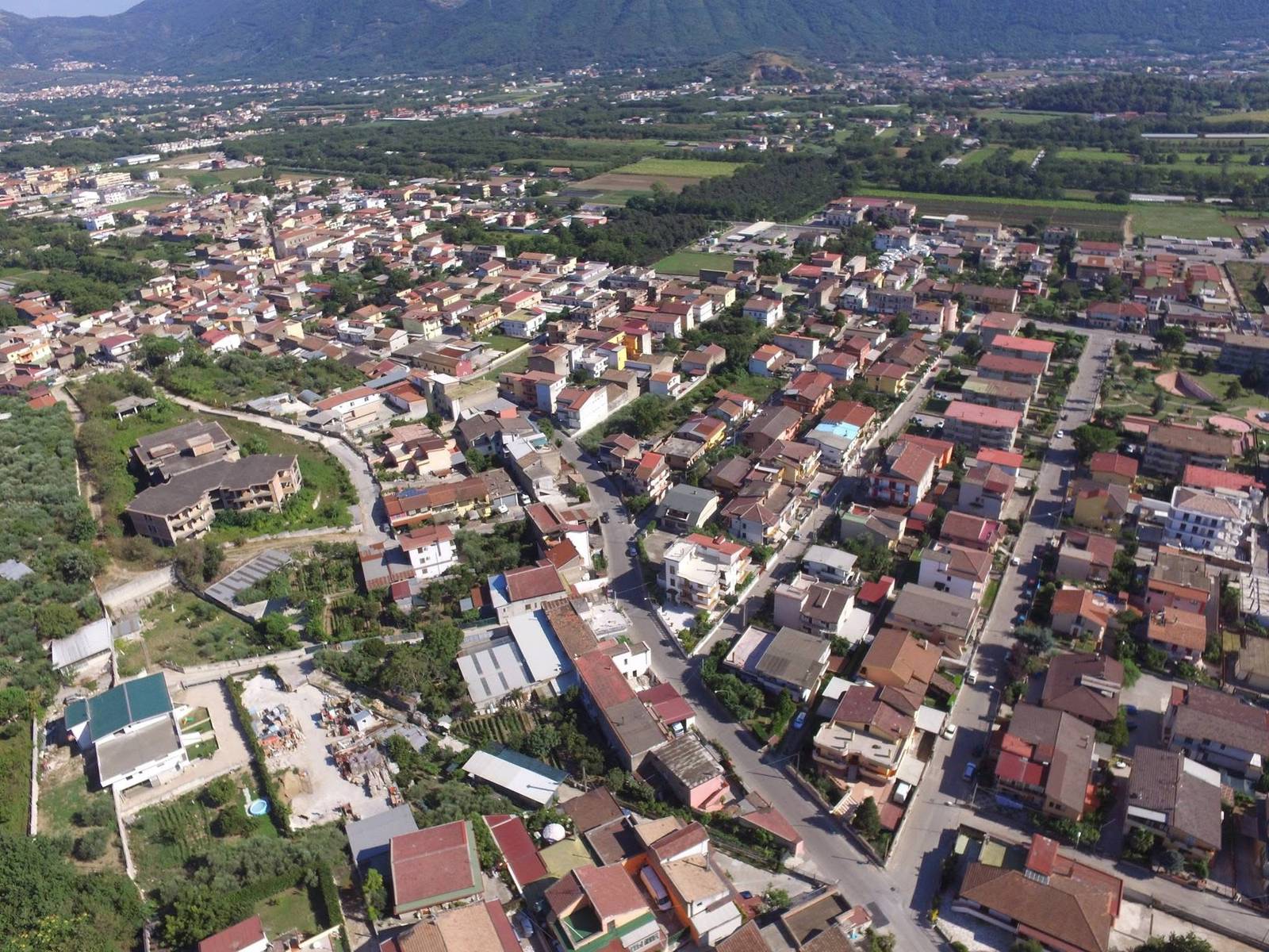 Veduta aerea di Messercola, frazione di Cervino, in provincia di Caserta